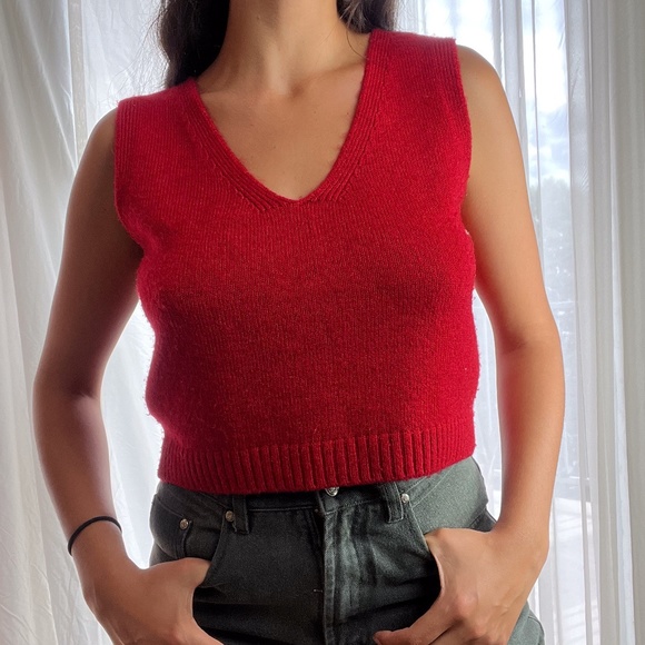 Red Sweater Vest - Picture 2 of 4